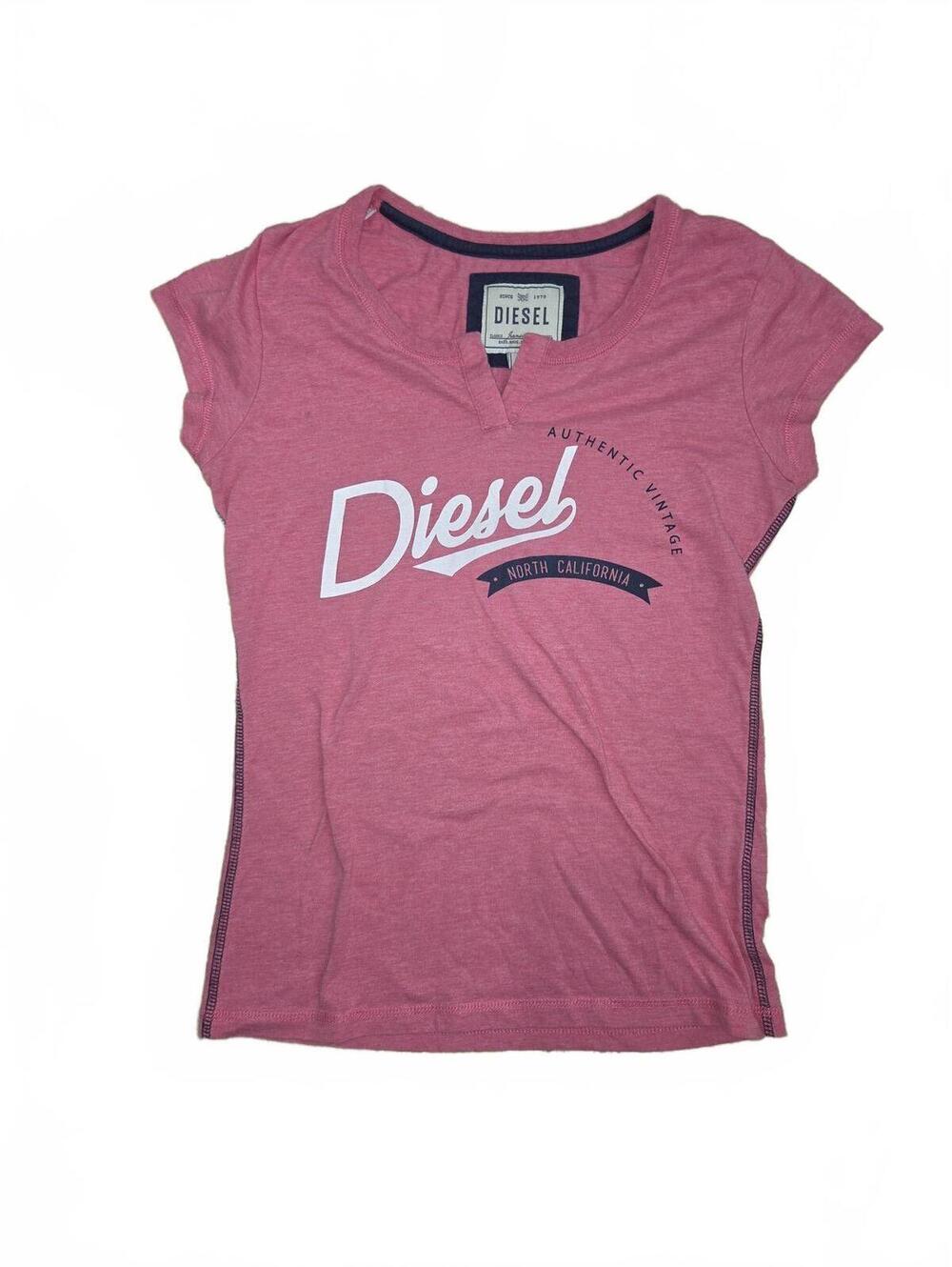 Diesel Authentic Vintage North California Pink Graphic T-Shirt Size S